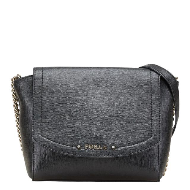 フルラ ニューディジー チェーン ショルダーバッグ ブラック レザー レディース Furla 【中古】