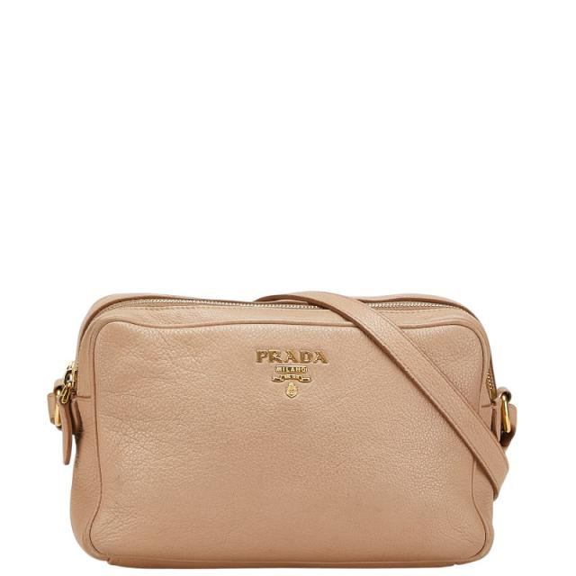 プラダ ショルダーバッグ ベージュ レザー レディース PRADA 【中古】
