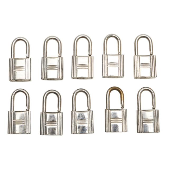 エルメス カデナ 南京錠 10個セット シルバー メタル レディース HERMES 【中古】