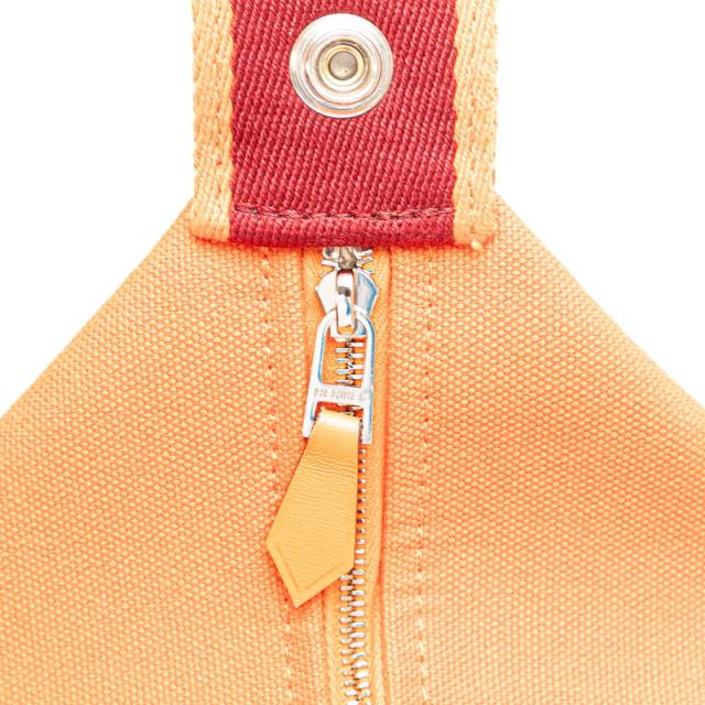 エルメス ブリッドアブラックGM ハンドバッグ オレンジ レッド トワル