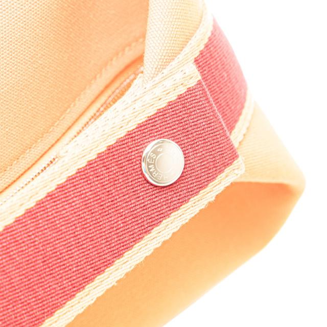 エルメス ブリッドアブラックGM ハンドバッグ オレンジ レッド トワル