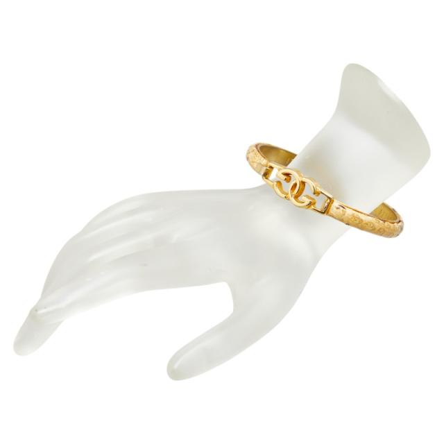 グッチ インターロッキングG ブレスレット ベージュ ゴールド パイソン メッキ レディース GUCCI 【中古】 グッチ インターロッキングG ブレスレット ベージュ ゴールド パイソン