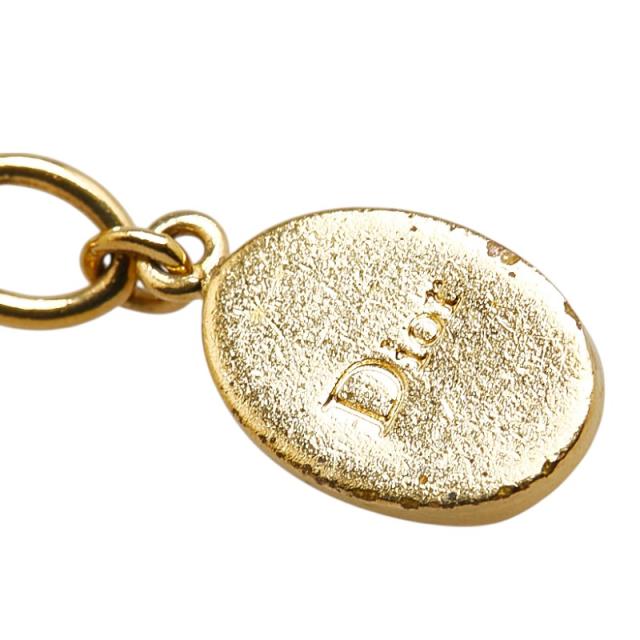 美品 Dior クリスチャンディオール CDロゴ ストーン ゴールド ネックレス Christian Dior クリスチャン・ディオール ネックレス CDロゴ ライン