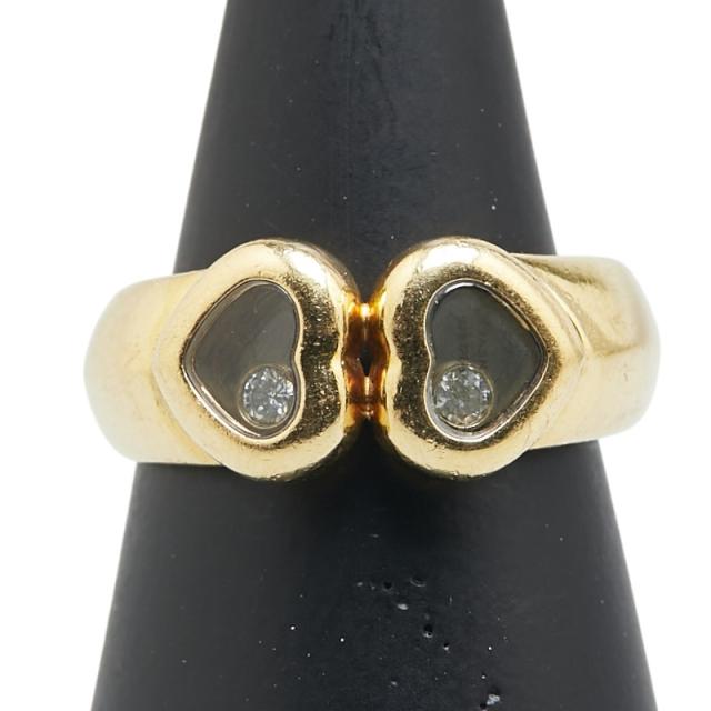 ショパール ハート モチーフ ハッピーダイヤモンド リング 指輪 K18YG  