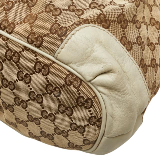 グッチ GGキャンバス スーキー ハンドバッグ ショルダーバッグ 2WAY 247902 ベージュ ホワイト キャンバス レザー GUCCI 【中古】_4