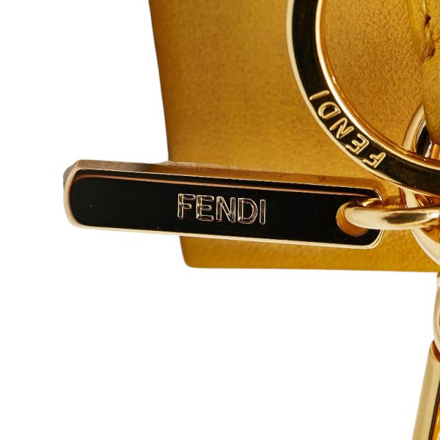 フェンディ ミニボックス チャーム キーホルダー 7AR894 イエロー レザー レディース FENDI 【中古】_5