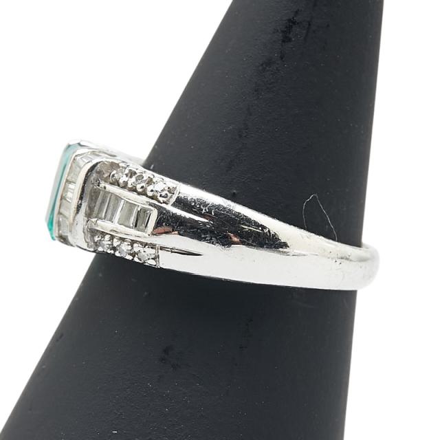 指輪 エメラルド プラチナ900 Pt900 プラチナ エメラルド ダイヤ0.04ct 四つ葉 クローバー モチーフ