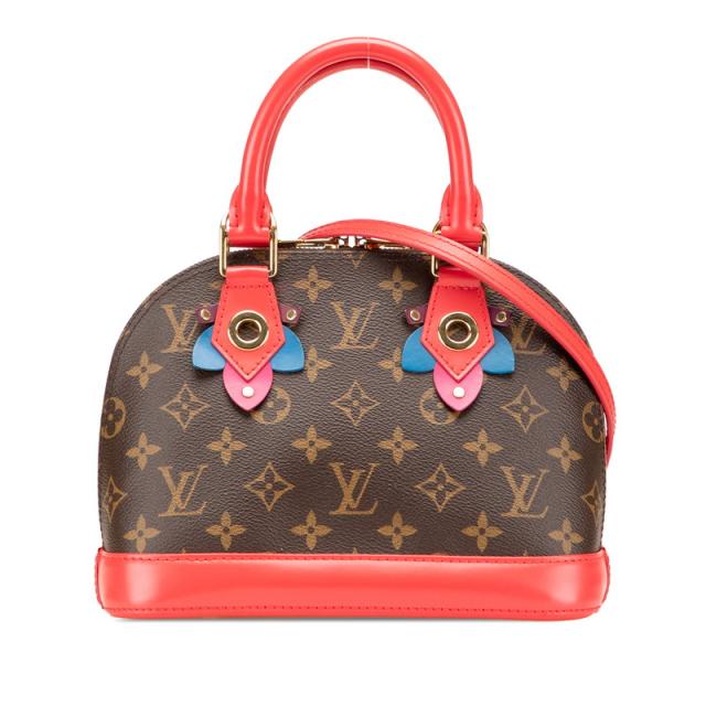 ルイ ヴィトン モノグラム アルマBB ハンドバッグ ショルダーバッグ 2WAY M41659 フラミンゴ レッド PVC レザー LOUIS VUITTON 【中古】