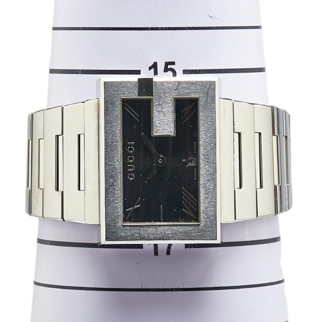 グッチ 腕時計 100M クオーツ ブラック文字盤 ステンレススチール
