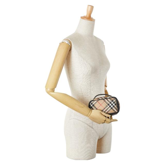 バーバリー ノバチェック ポーチ ベージュ ブラック レッド キャンバス