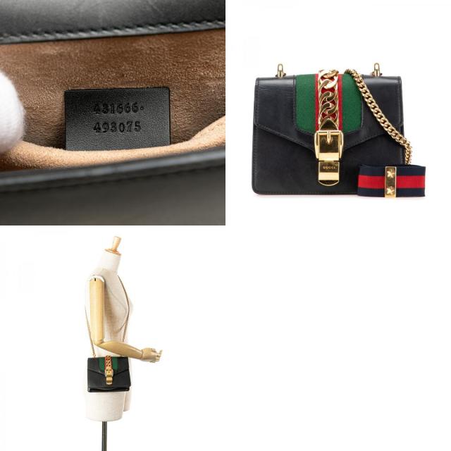 グッチ シルヴィ ミニ チェーン ショルダーバッグ 431666 ブラック