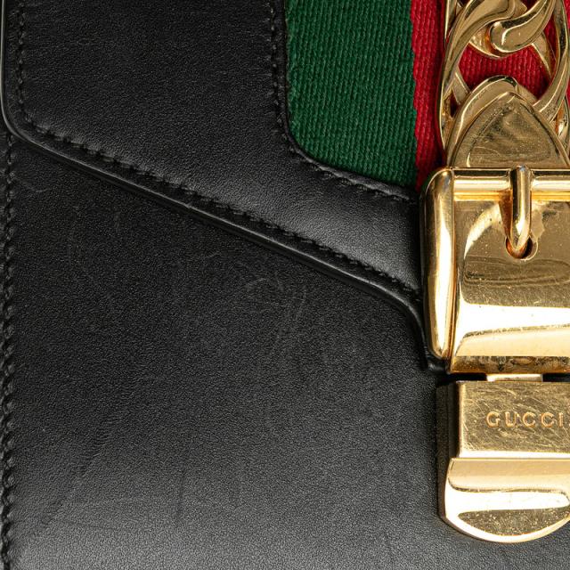 グッチ シルヴィ ミニ チェーン ショルダーバッグ 431666 ブラック