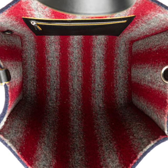 フェンディ トートバッグ ハンドバッグ 7VA390 ネイビー レット ウール