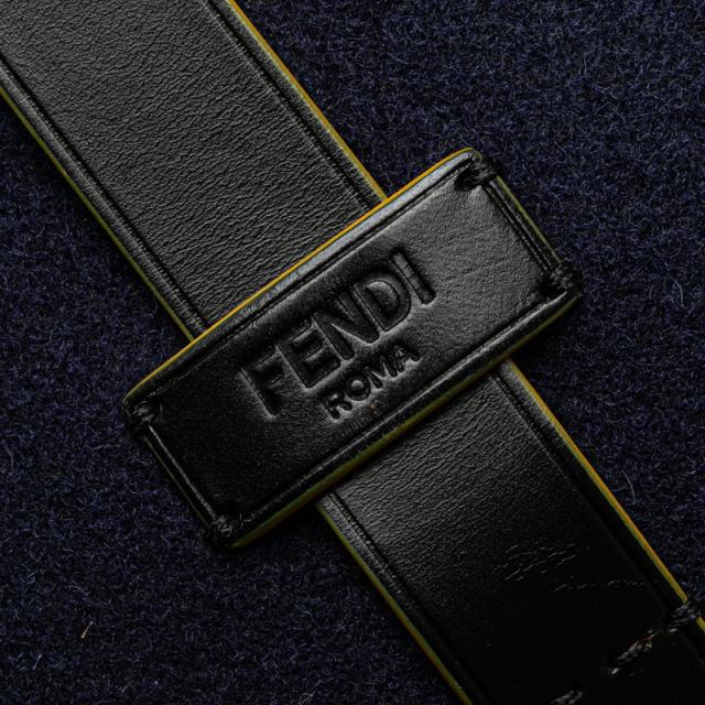 フェンディ トートバッグ ハンドバッグ 7VA390 ネイビー レット ウール