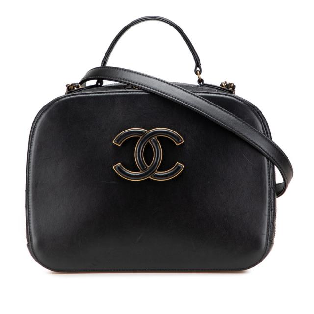 シャネル ココマーク ハンドバッグ ショルダーバッグ ブラック レザー レディース CHANEL 【中古】