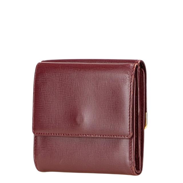 カルティエ CARTIER 札入れ マストライン ボルドー ゴールド レディース 中古