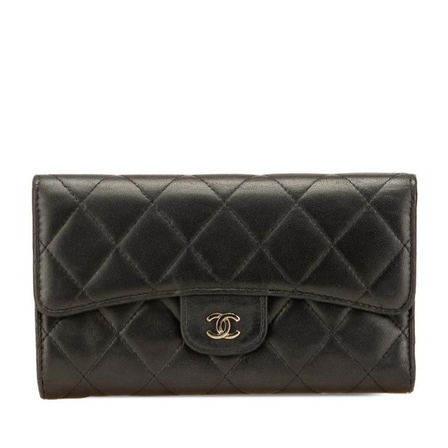 CHANEL シャネル マトラッセ ココマーク 長財布 ブラック ラムスキン 楽天市場】【美品】 シャネル 長財布 クラシック ロングジップ