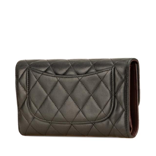 CHANEL シャネル マトラッセ ココマーク 長財布 ブラック ラムスキン シャネル マトラッセ ココマーク 長財布 ブラック ラムスキン