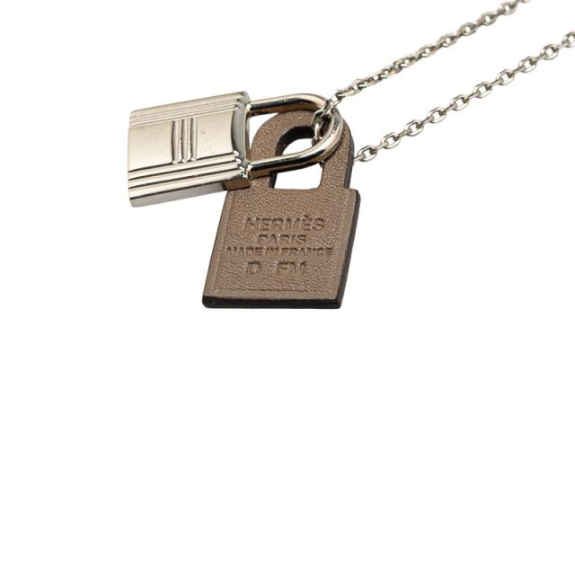 エルメス オーケリー PM ネックレス シルバー エトゥープ メタル  