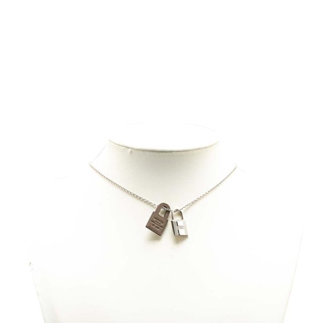 エルメス オーケリー PM ネックレス シルバー エトゥープ メタル  