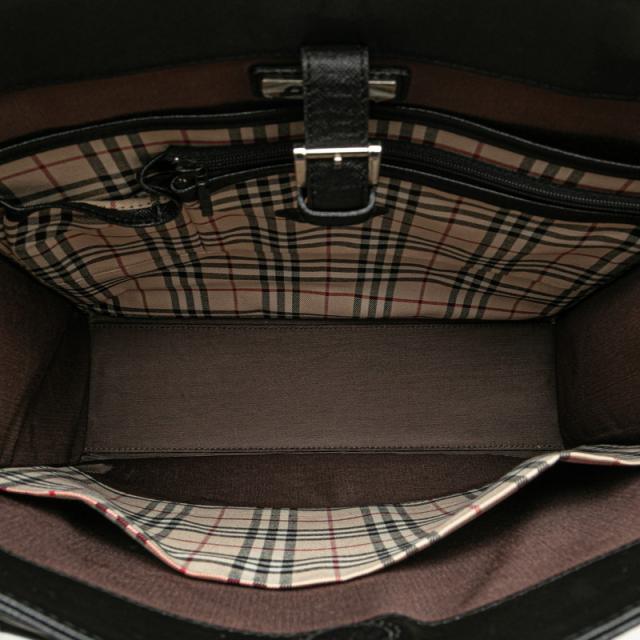未使用級 バーバリー トートバッグ ノバチェック レザー 黒 BURBERRY バーバリー ノバチェック ハンドバッグ トートバッグ