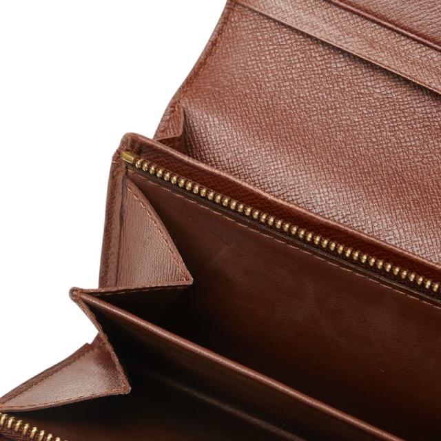 ルイヴィトン モノグラム トレゾール ブラウン 二つ折り財布