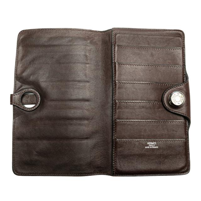 エルメス ドゴンMM 長財布 カードケース ブラウン スイフト レディース  