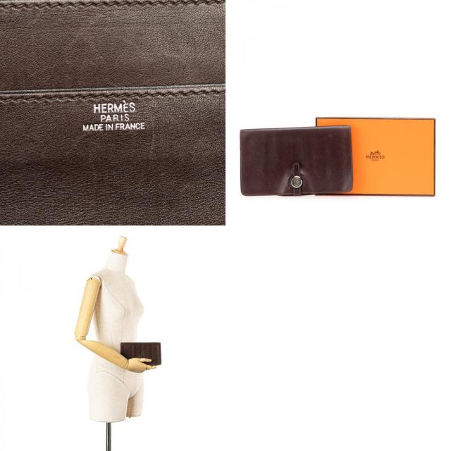 エルメス ドゴンMM 長財布 カードケース ブラウン スイフト レディース  