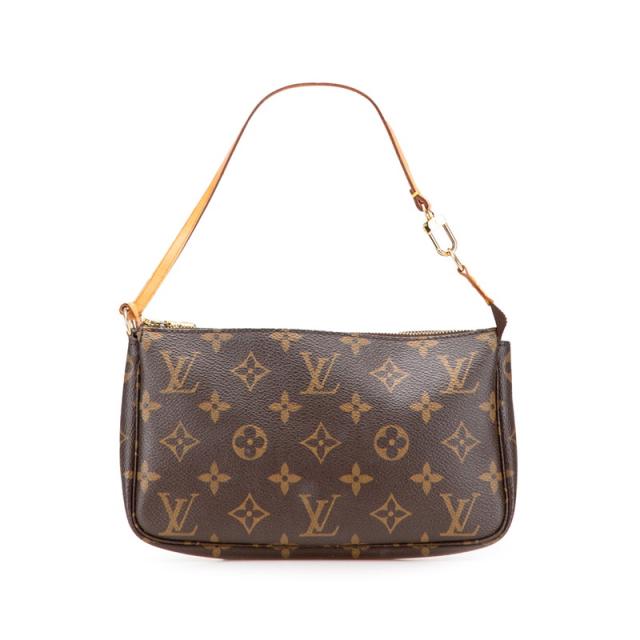 ルイ ヴィトン モノグラム ポシェット アクセソワール アクセサリーポーチ M51980 ブラウン PVC レザー LOUIS VUITTON 【中古】