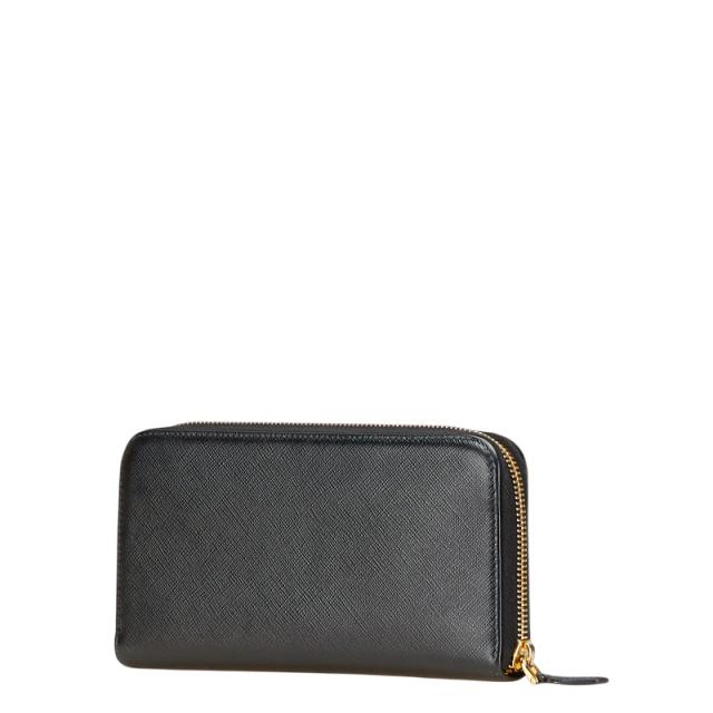 プラダPRADA長財布ラウンドジップ三角ロゴサフィアーノレザー黒