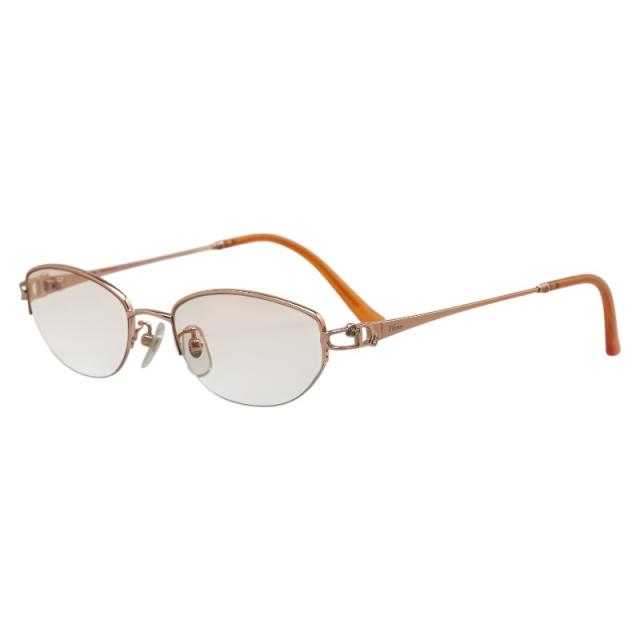 ディオール ハーフリム メガネ オレンジ プラスチック レディース Dior 【中古】