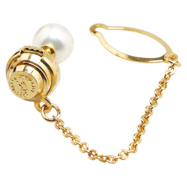 K18YG イエローゴールド パール7.8mm ピンブローチ レディース 中古