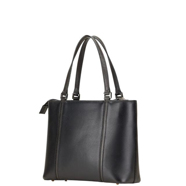 バーバリー 裏地ノバチェック ハンドバッグ ブラック レザー