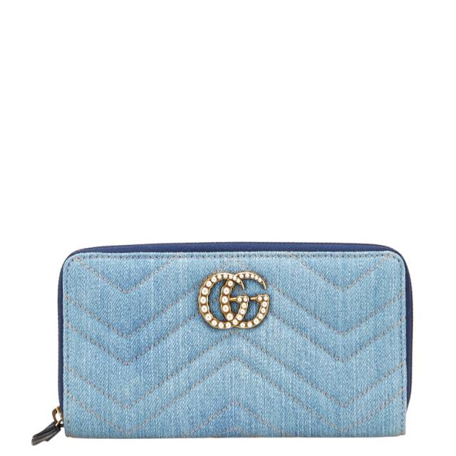 グッチ GGマーモント ジップアラウンドウォレット ラウンドファスナー  