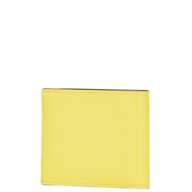 マルニ バイカラー 二つ折り財布 PFMI0003L0 ベージュ イエロー レザー