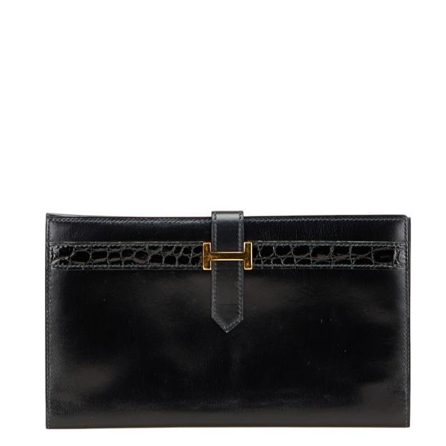 HERMES エルメス 長財布 べアン 黒 未使用級 HERMES エルメス ゴールド