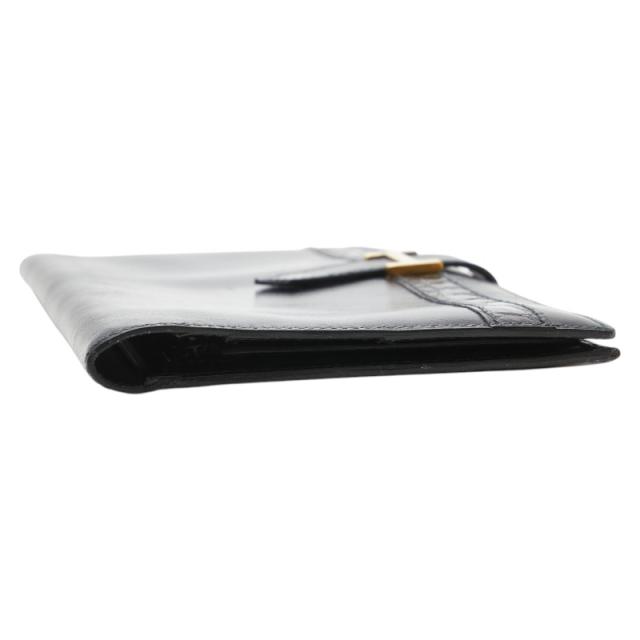 エルメス ベアン 長財布 ブラック ボックスカーフ レディース HERMES  