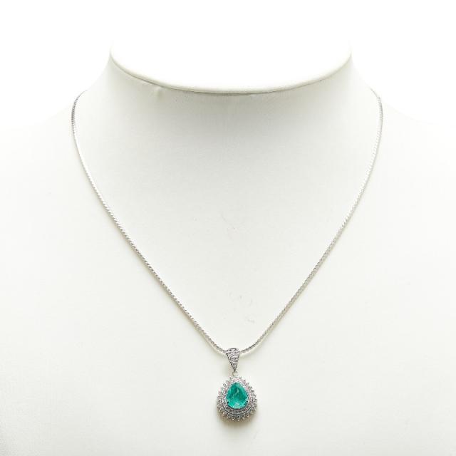 エメラルド ダイヤモンド　プラチナネックレス　Pt900/Pt850 PT850/900エメラルド/ダイヤモンドネックレス | VERITEOnline
