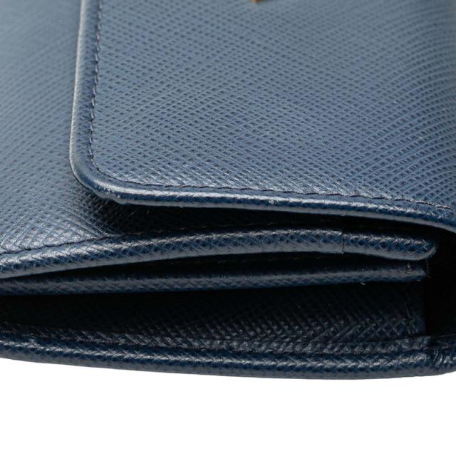 プラダ チェーンストラップ付 ミニ財布 1MC015 ブルー サフィアーノ