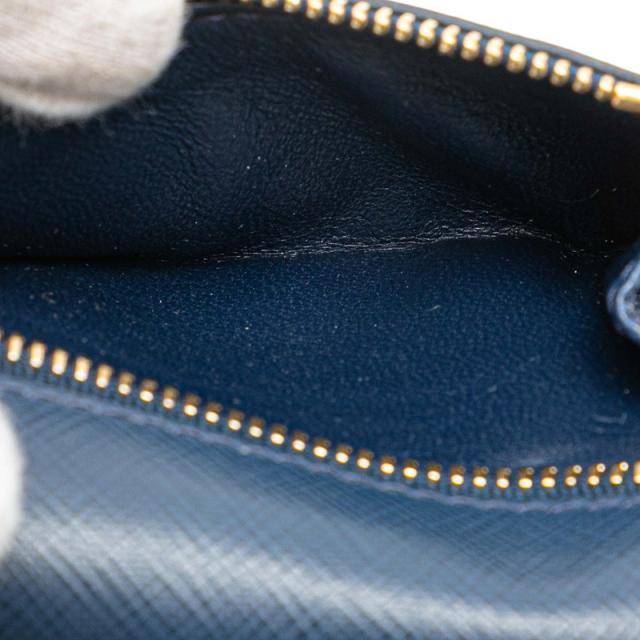 プラダ チェーンストラップ付 ミニ財布 1MC015 ブルー サフィアーノ