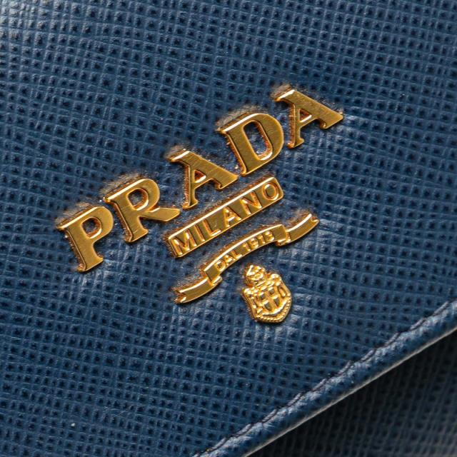 プラダ チェーンストラップ付 ミニ財布 1MC015 ブルー サフィアーノ レザー レディース PRADA 【中古】 プラダ チェーンストラップ付 ミニ財布 1MC015 ブルー サフィアーノ