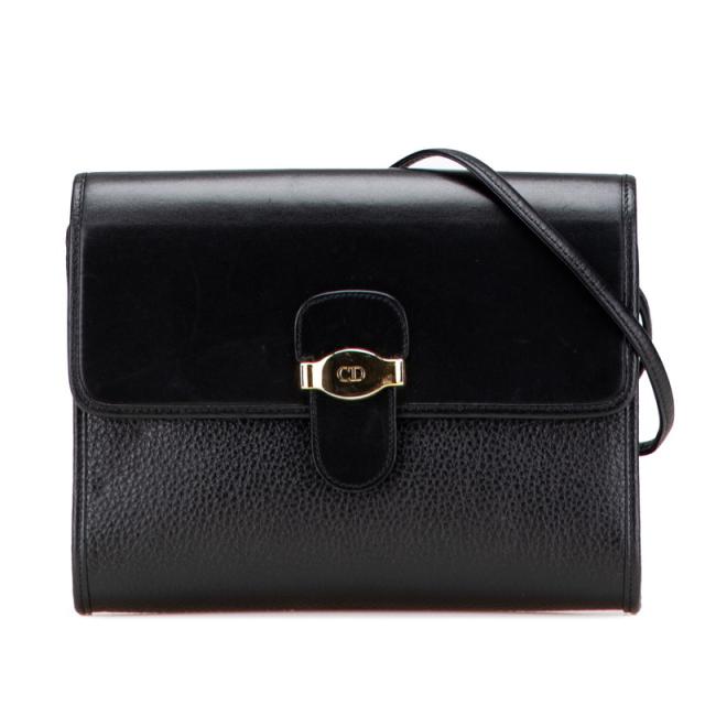 ディオール CDロゴ ショルダーバッグ ブラック レザー レディース Dior 【中古】