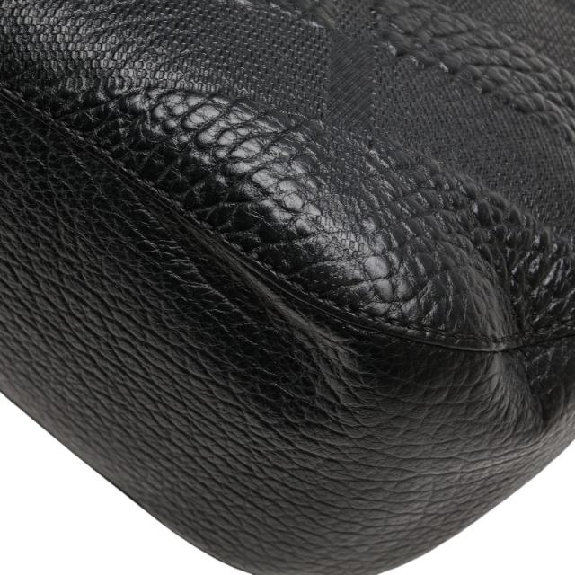 バーバリー ロゴ金具 ハンドバッグ ブラック レザー レディース