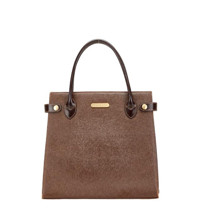 【未使用品】Burberrys ハンドバッグ　レザー　ノバチェック 　ブラウン バーバリー ノバチェック ハンドバッグ ブラウン レザー レディース