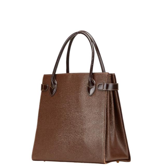 【美品】Burberry's　ハンドバッグ ノバチェック レザー サークル金具 バーバリー ノバチェック ハンドバッグ ブラウン レザー レディース