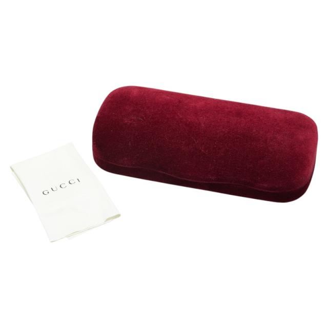 グッチ ツーブリッジ ラウンド サングラス GG0061S シルバー レッド