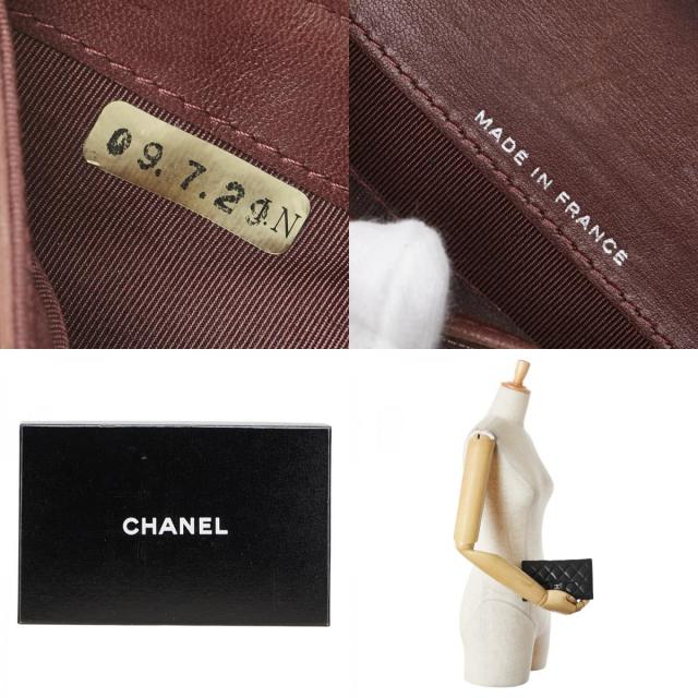 シャネル マトラッセ ココマーク 長財布 ブラック ラムスキン
