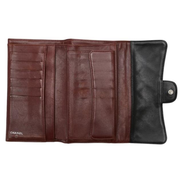 シャネル マトラッセ ココマーク 長財布 ブラック ラムスキン