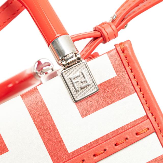 フェンディ サンシャイン ショッパー ミニ ハンドバッグ ショルダーバッグ 2WAY 8BS051 レッド ホワイト レザー FENDI 【中古】_5
