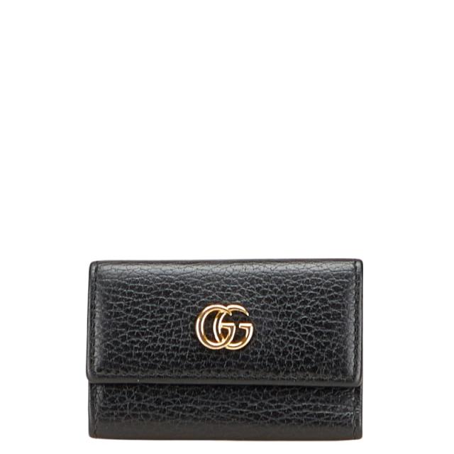 グッチ GGマーモント 6連 キーケース 456118 ブラック レザー レディース GUCCI 【中古】